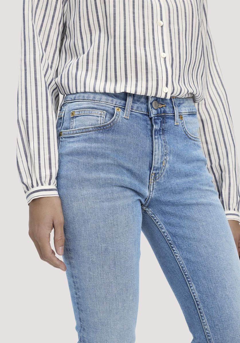 hessnatur Damen Jeans LEA Mid Rise Slim aus Bio-Denim - blau - Größe 25/30