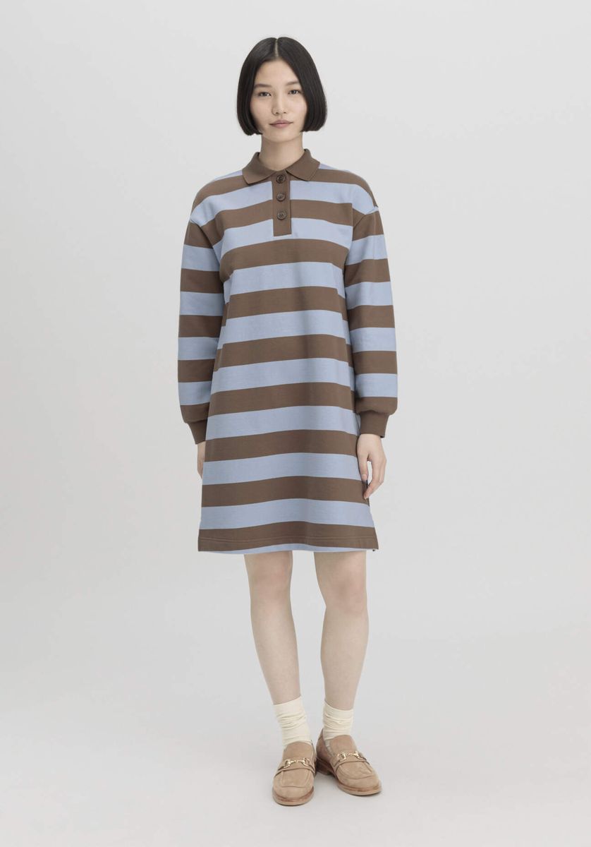 Gestreiftes Baumwoll-Polokleid