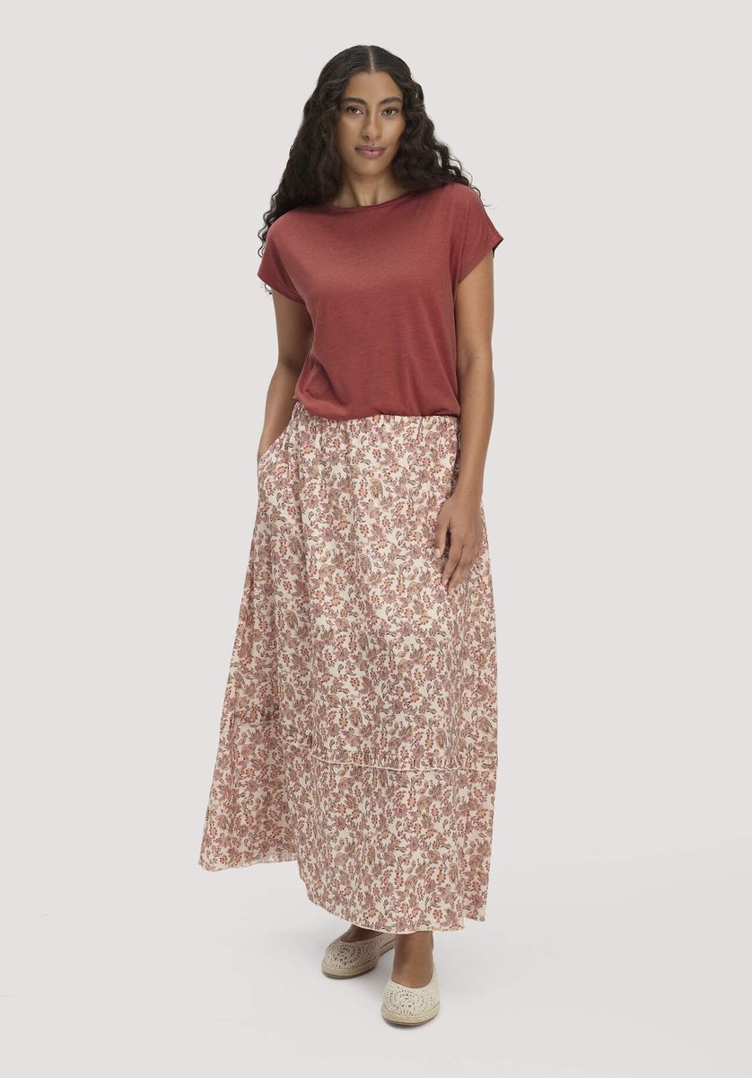 hessnatur Damen T-Shirt Oversize aus TENCEL™ Lyocell mit Bio-Baumwolle - braun - Größe L