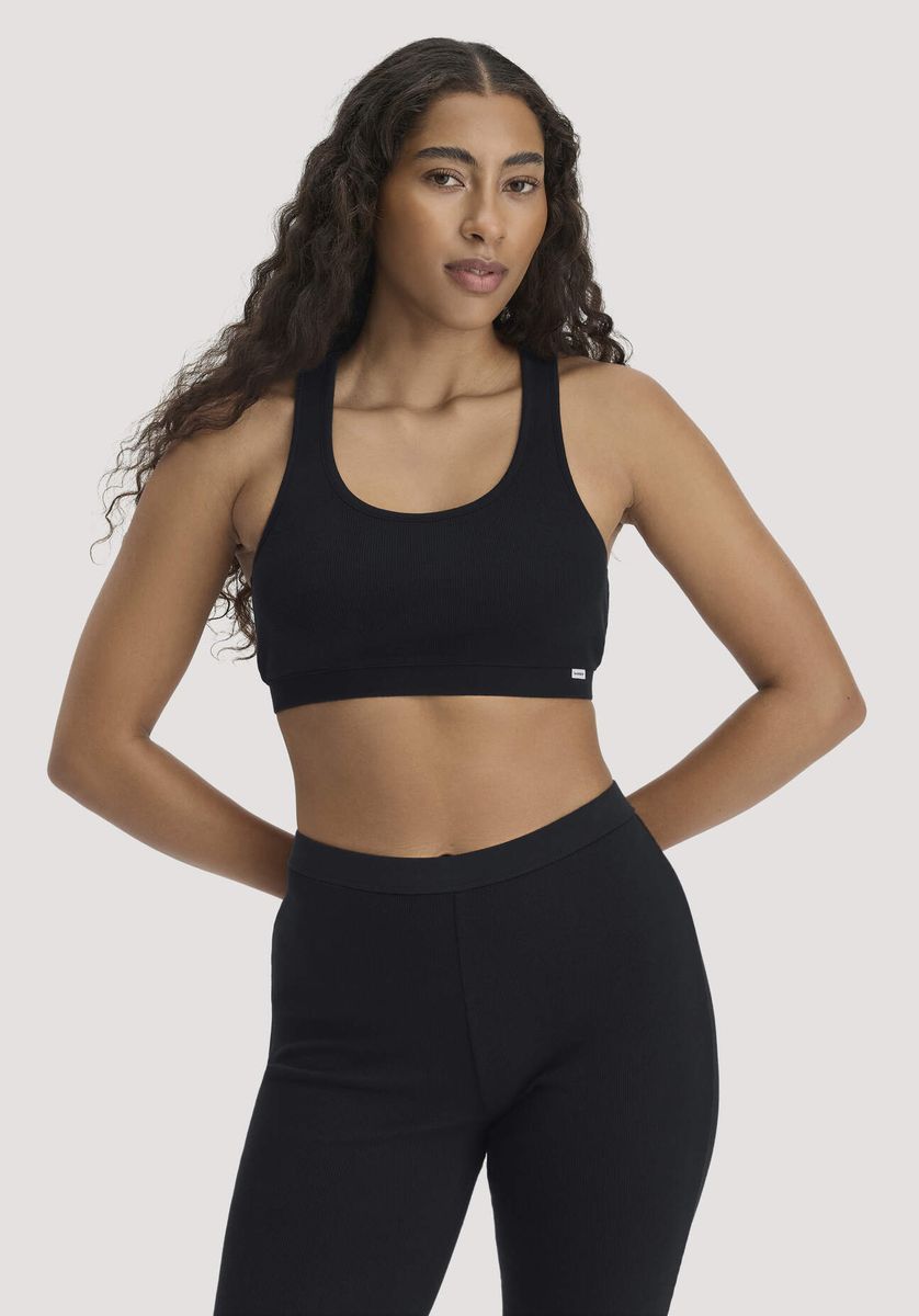 Geripptes Racerback Bio-Baumwoll-Bustier