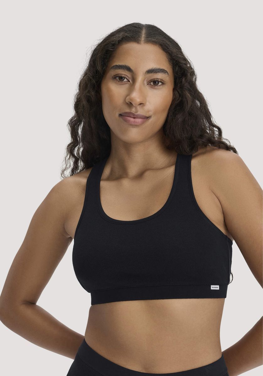 Geripptes Racerback Bio-Baumwoll-Bustier