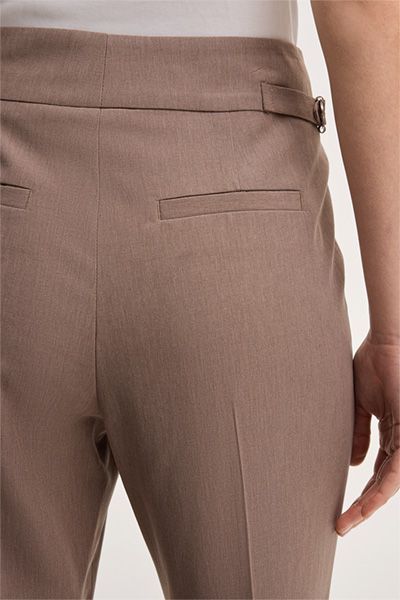 Marc Cain Cropped Bundfaltenhose aus Taupefarbenem Lyocell-Mix