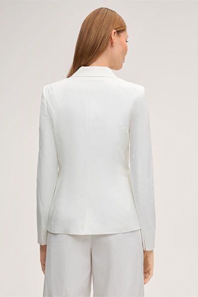 Windsor Baumwollstretch-Blazer in Ecru mit Zweiknopfverschluss