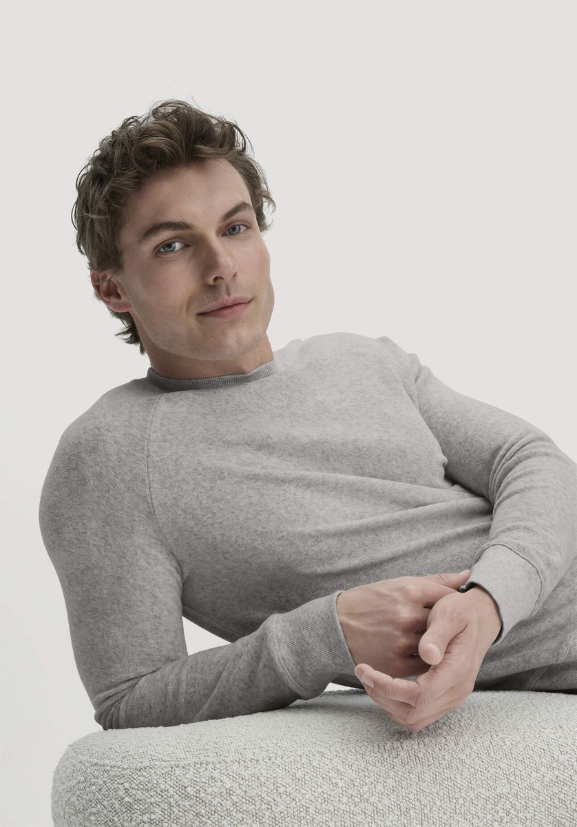 hessnatur Herren Frottee Schlafshirt PURE COTTON aus Bio-Baumwolle - grau - Größe 46