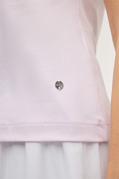 Bio-Baumwoll-Interlock T-Shirt in Rosé mit kurzen Ärmeln