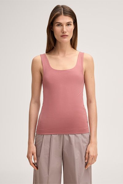 windsor. Rosa Tanktop Lyocell-Stretch quadratischer Ausschnitt Slim Fit