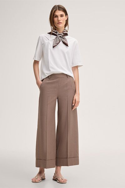 windsor. Weißes Interlock-T-Shirt aus Bio-Baumwolle mit Knotendetail