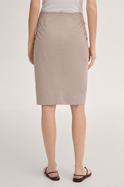 Marc Cain Gabardine-Bleistiftrock aus Baumwollstretch in Taupe