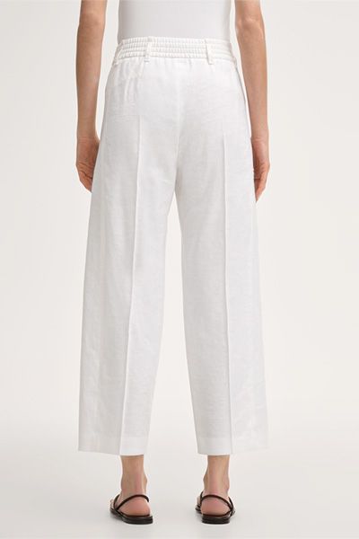 Leinenstretch-Culotte in Weiß