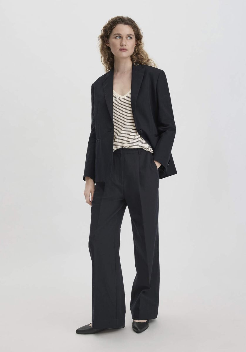 Gestreiftes Tanktop aus Leinenmischjersey