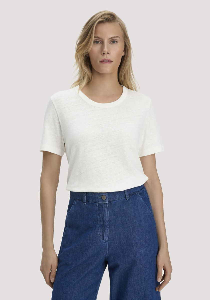 Lässiges Leinenmischungs-T-Shirt