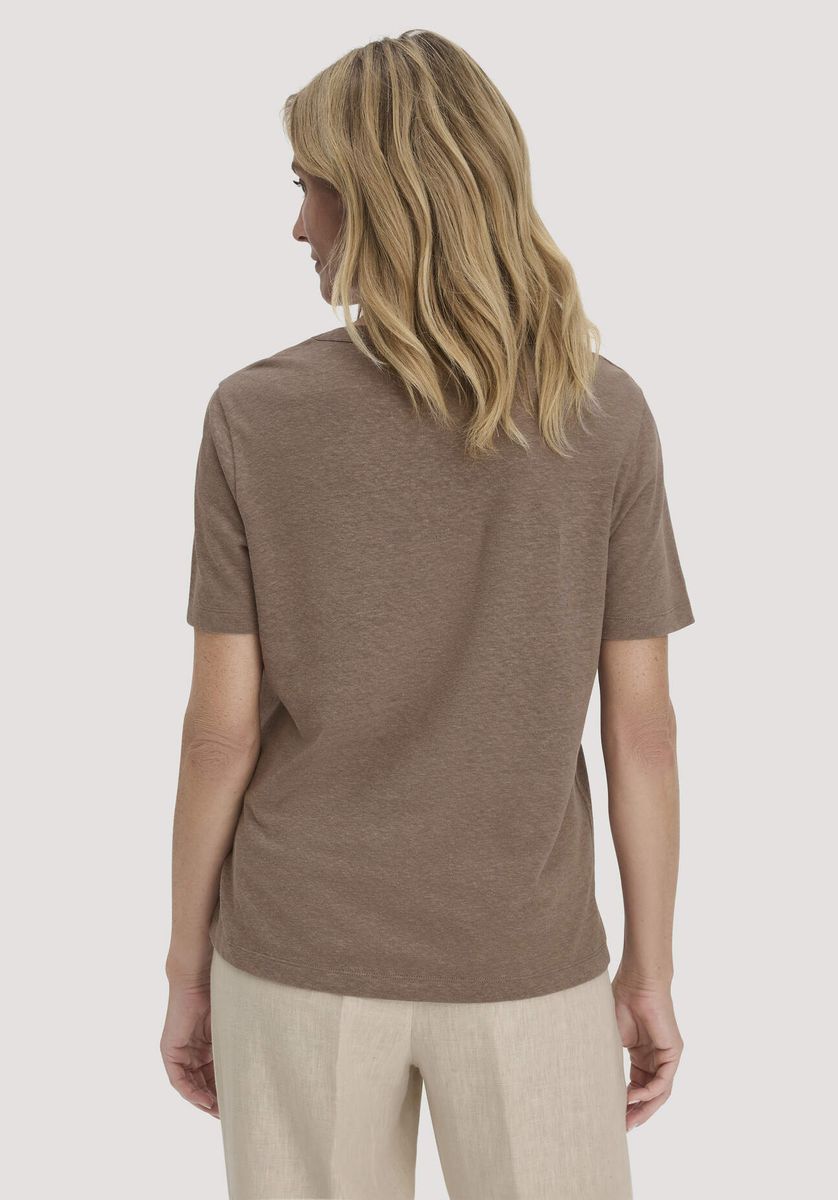 Lässiges Leinen-Mix Basic T-Shirt