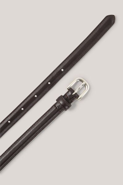 Nappaledergürtel mit Mini-Tasche in Dunkelbraun