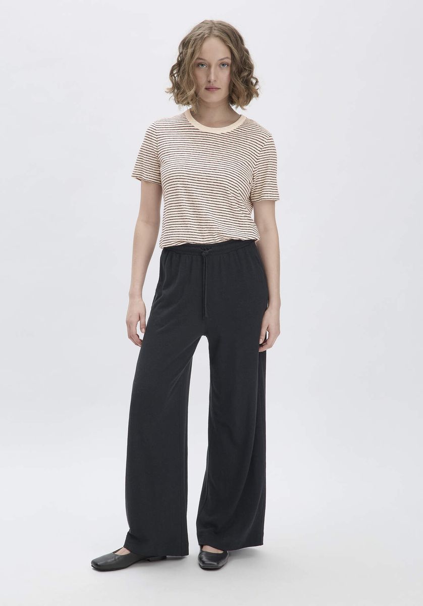 Lässiges Streifen-T-Shirt aus Leinenmischung