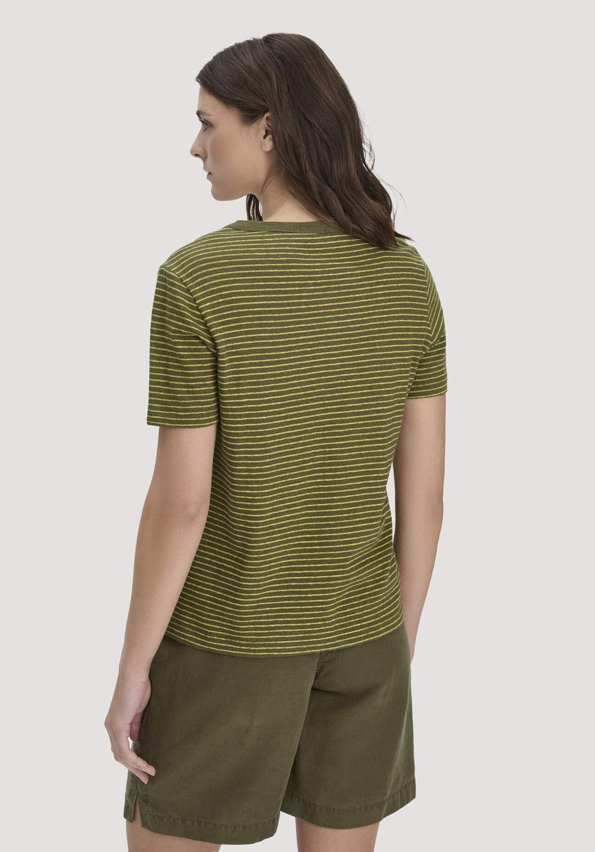 Lässiges Streifen-T-Shirt aus Leinenmischung