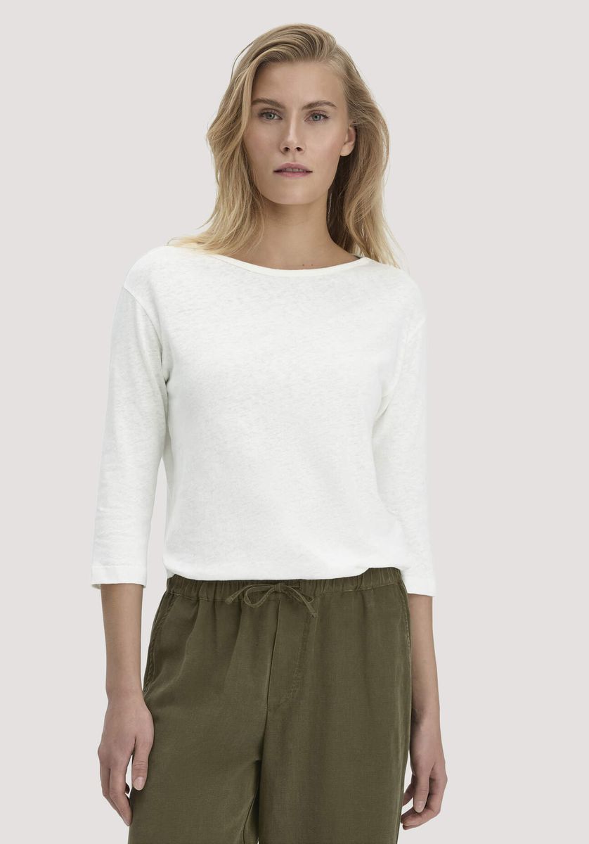 Locker geschnittenes Langarmshirt aus Leinenmischung