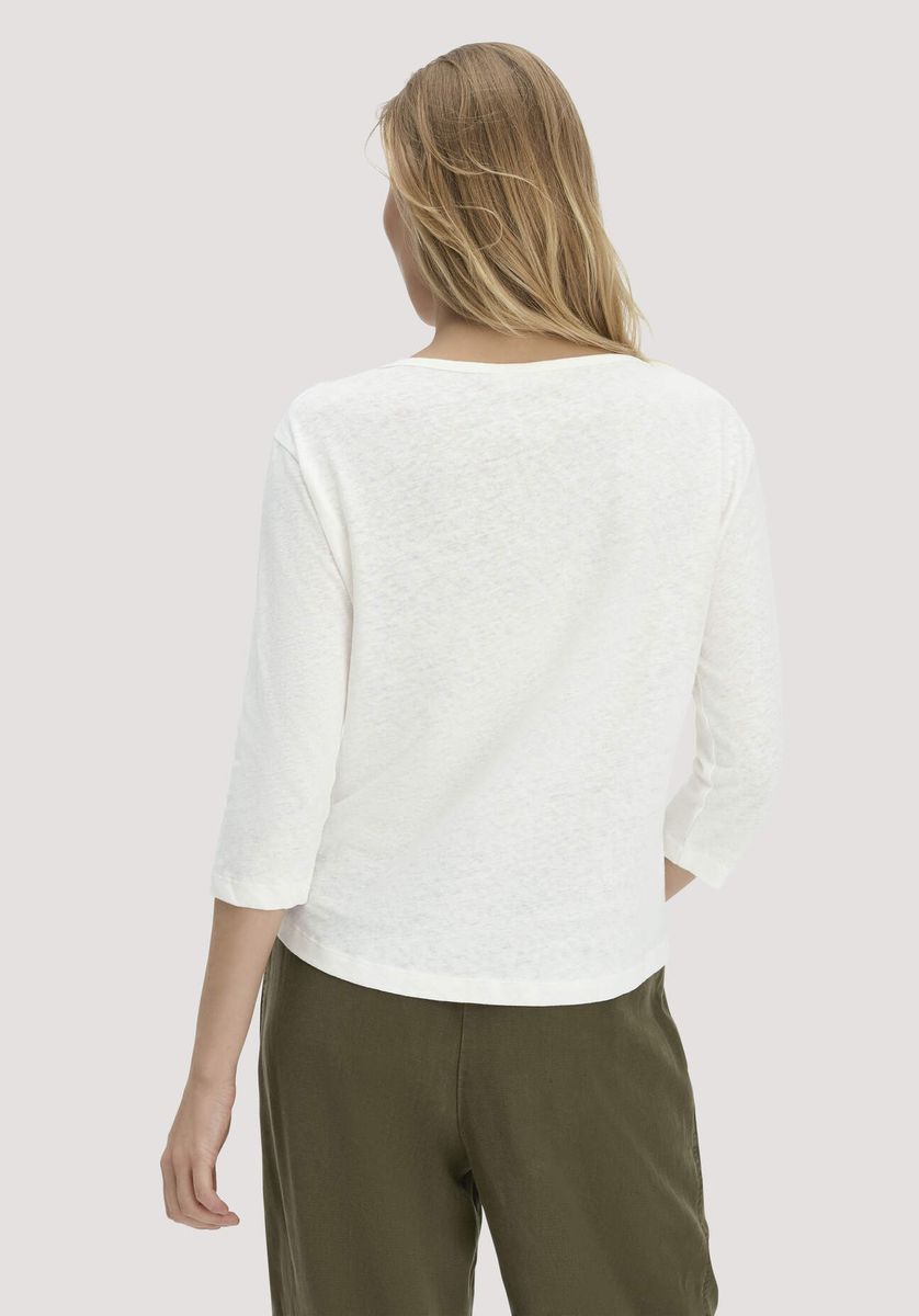 Locker geschnittenes Langarmshirt aus Leinenmischung