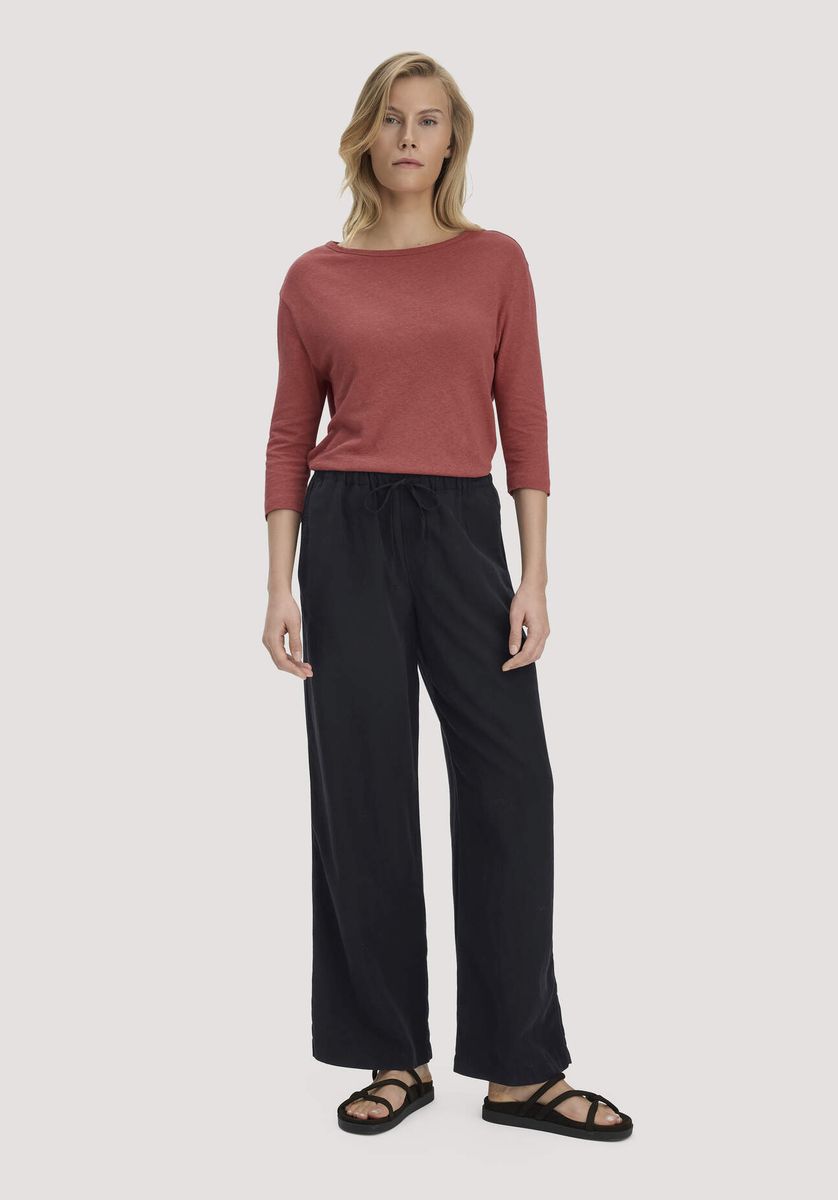 Lässiges Langarmshirt aus Leinen-Baumwollmischung