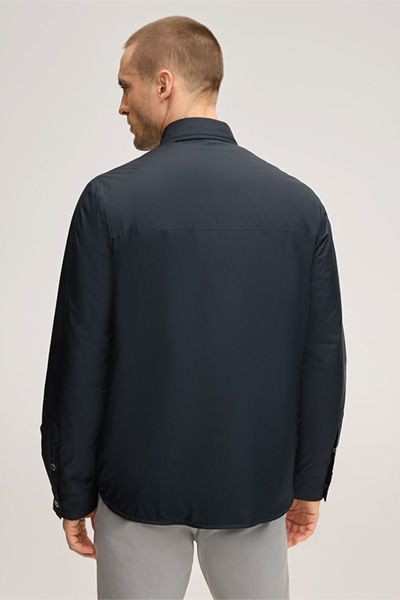 Shirtjacke Paride Navy Blau Nylon mit Knöpfen und Brusttaschen