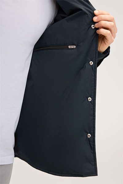 Shirtjacke Paride Navy Blau Nylon mit Knöpfen und Brusttaschen