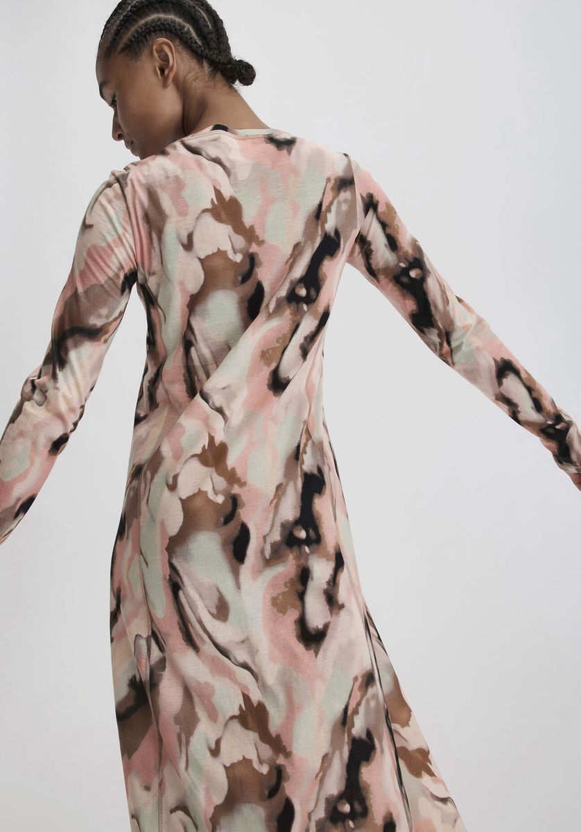 Abstraktes Premium Jersey Midikleid