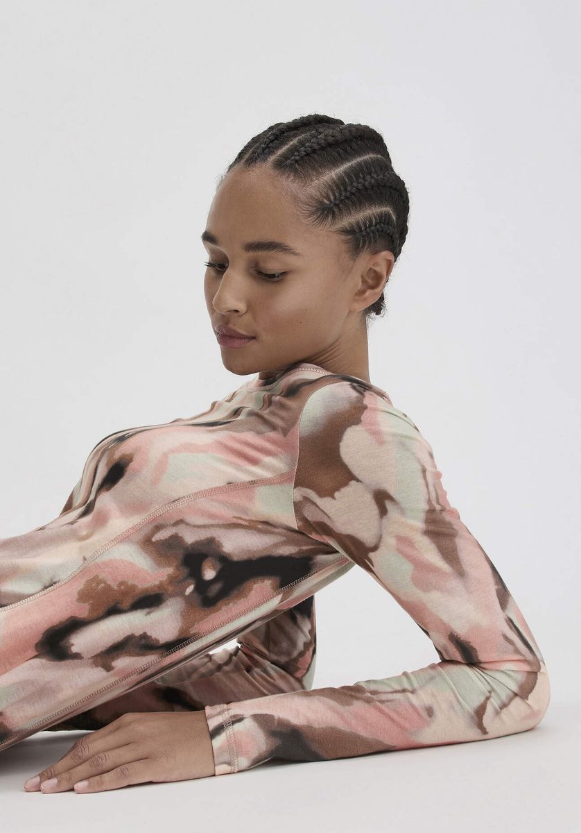 Abstraktes Premium Jersey Midikleid