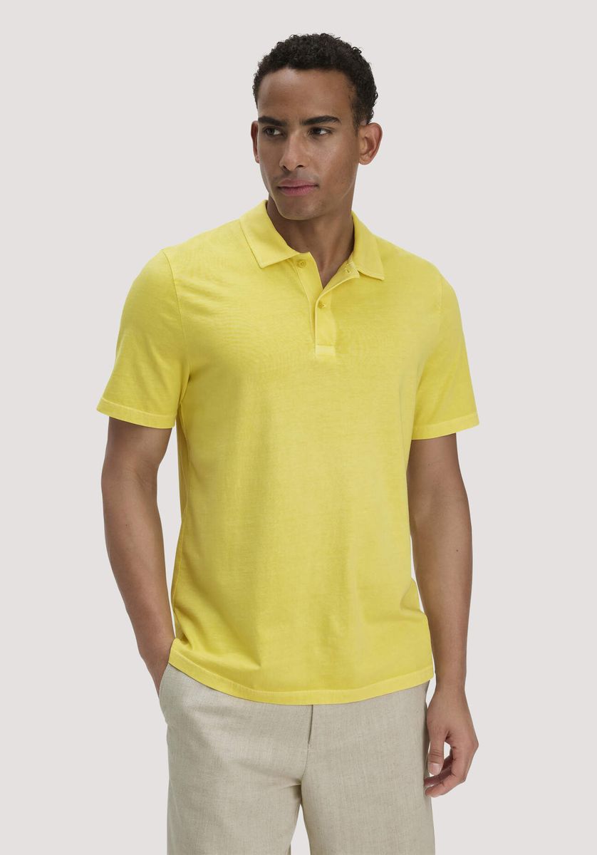 hessnatur Herren Jersey Polo Regular aus Bio-Baumwolle - gelb - Größe 46