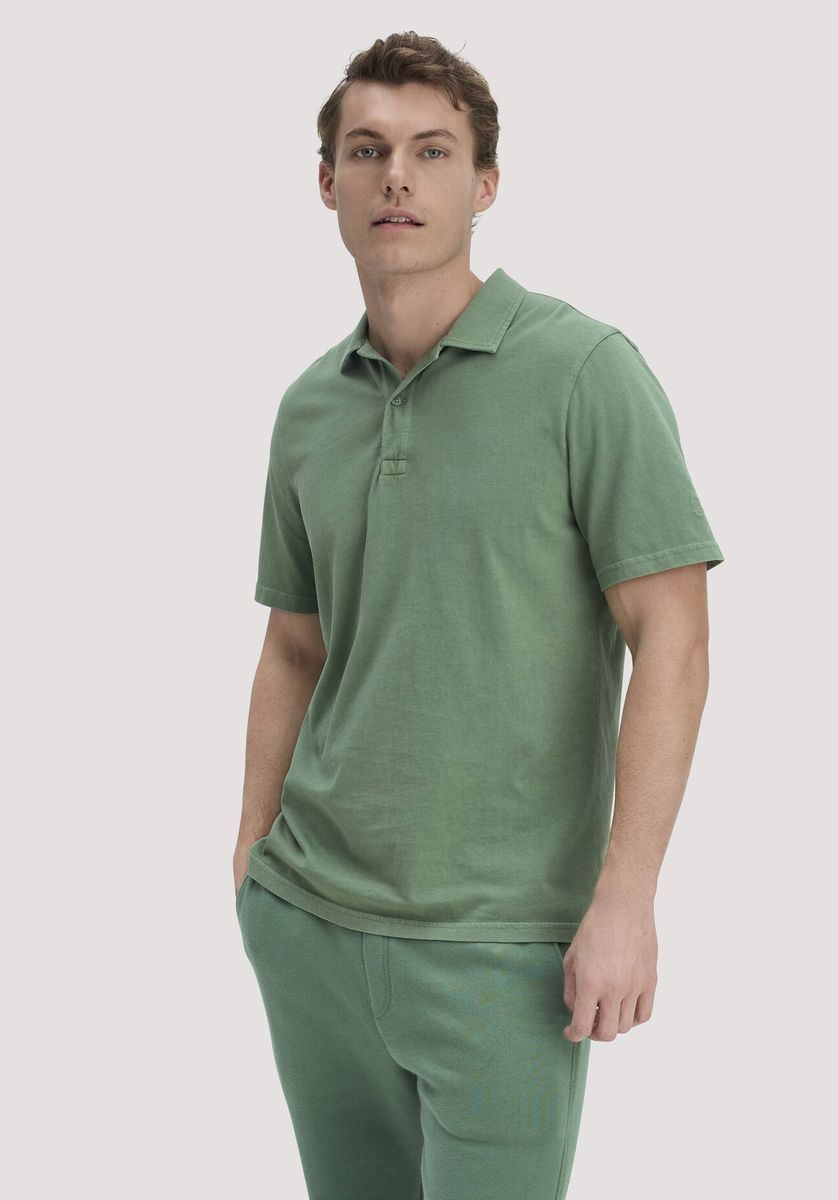 hessnatur Herren Jersey Polo Regular aus Bio-Baumwolle - grün - Größe 46