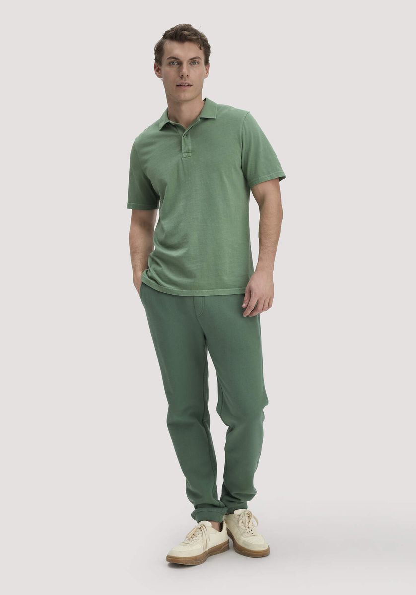 hessnatur Herren Jersey Polo Regular aus Bio-Baumwolle - grün - Größe 46