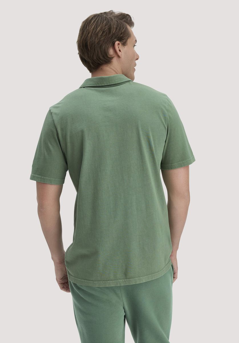 hessnatur Herren Jersey Polo Regular aus Bio-Baumwolle - grün - Größe 46