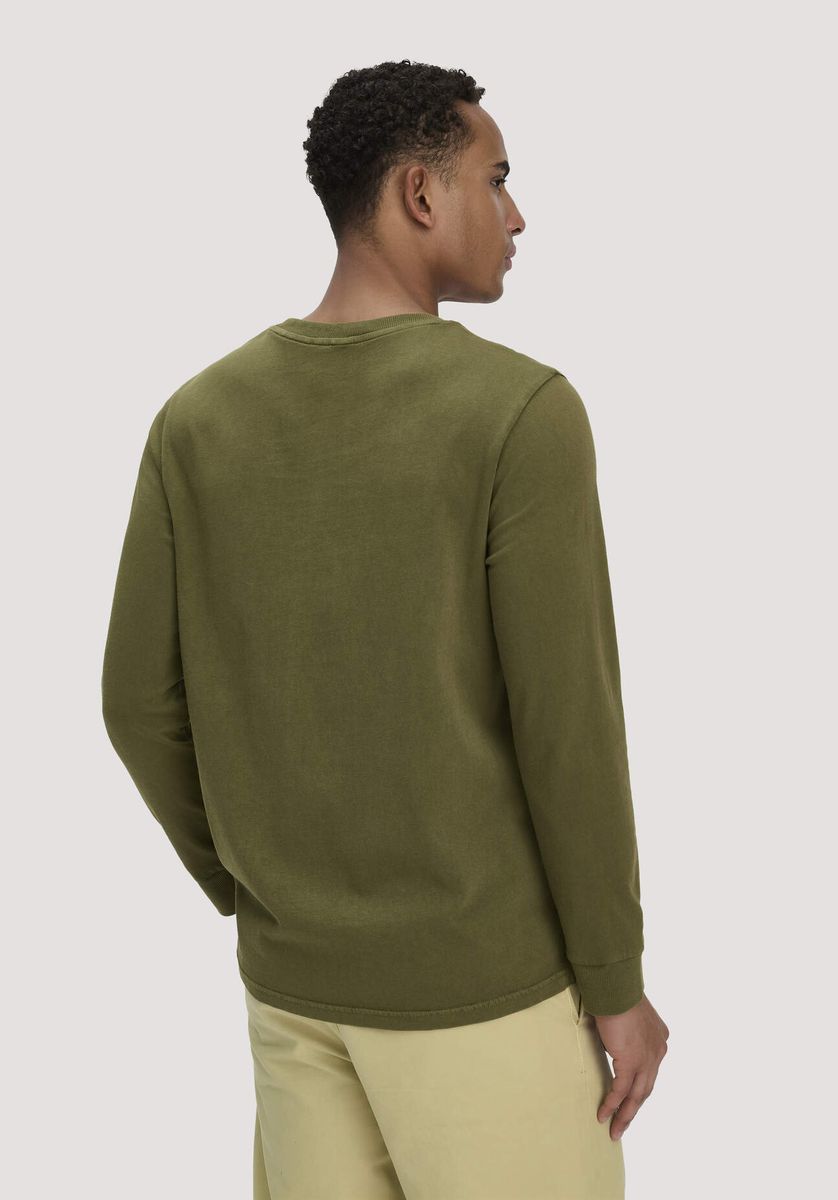 hessnatur Herren Heavy Jersey Longsleeve Relaxed aus Bio-Baumwolle - grün - Größe 46