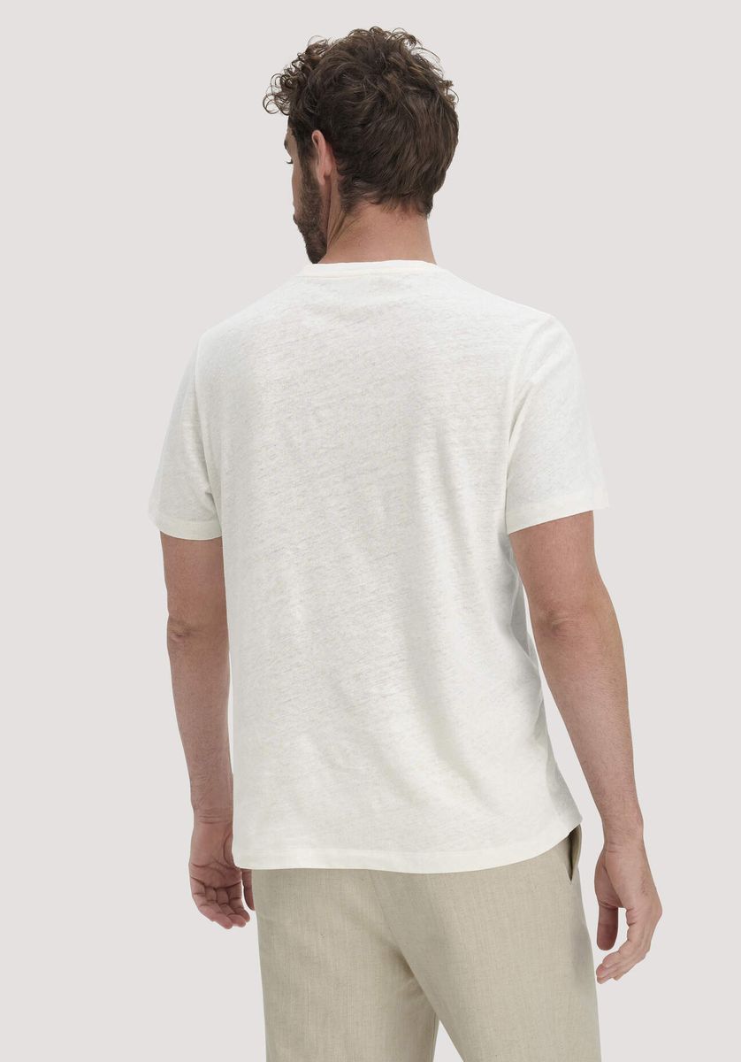 Klassisches Leinenmischung T-Shirt mit Rundhalsausschnitt