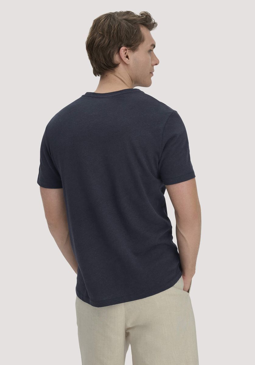 Klassisches Leinenmischung Regular Fit T-Shirt