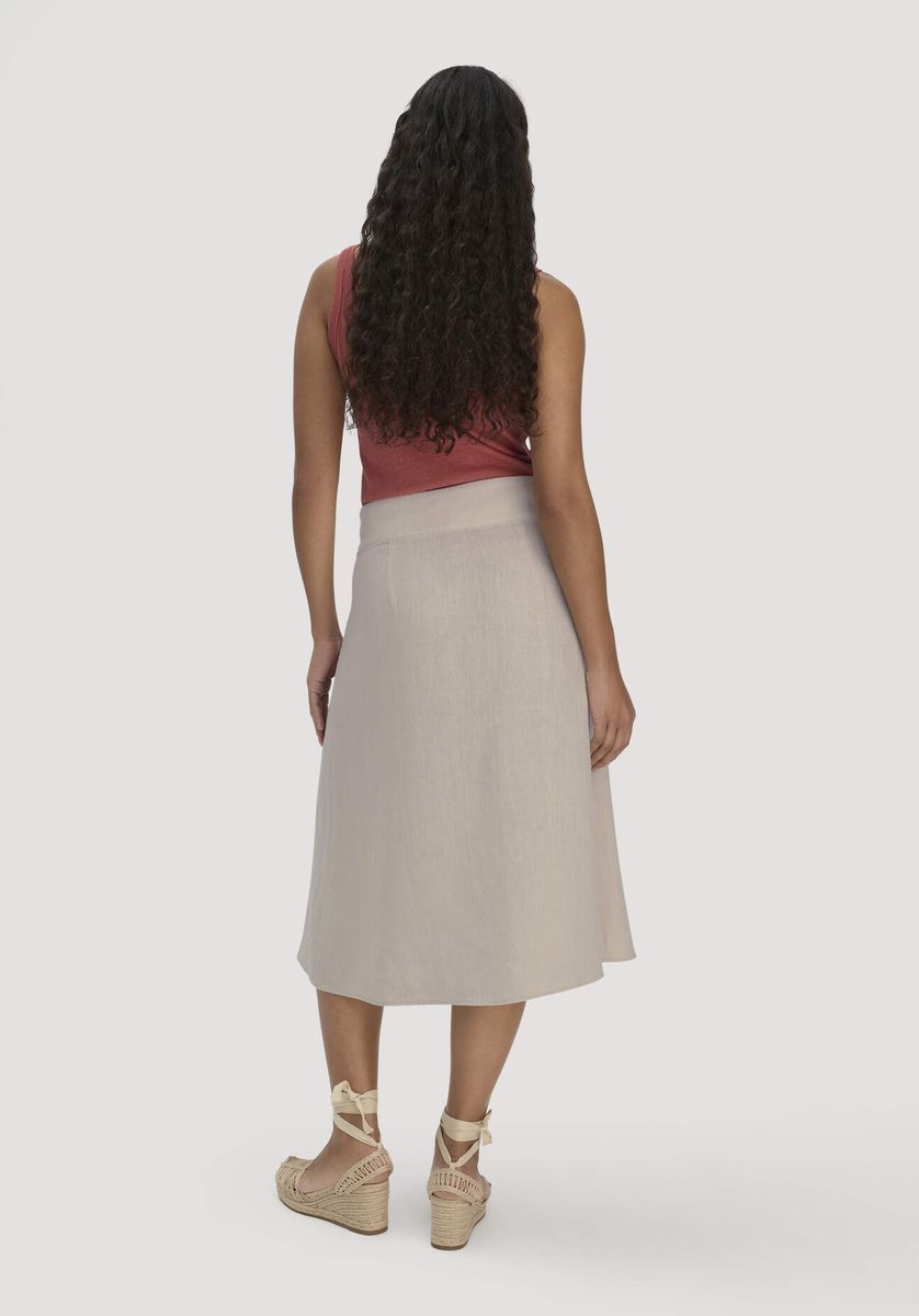 Eleganter A-Linien-Midi-Rock aus Leinen