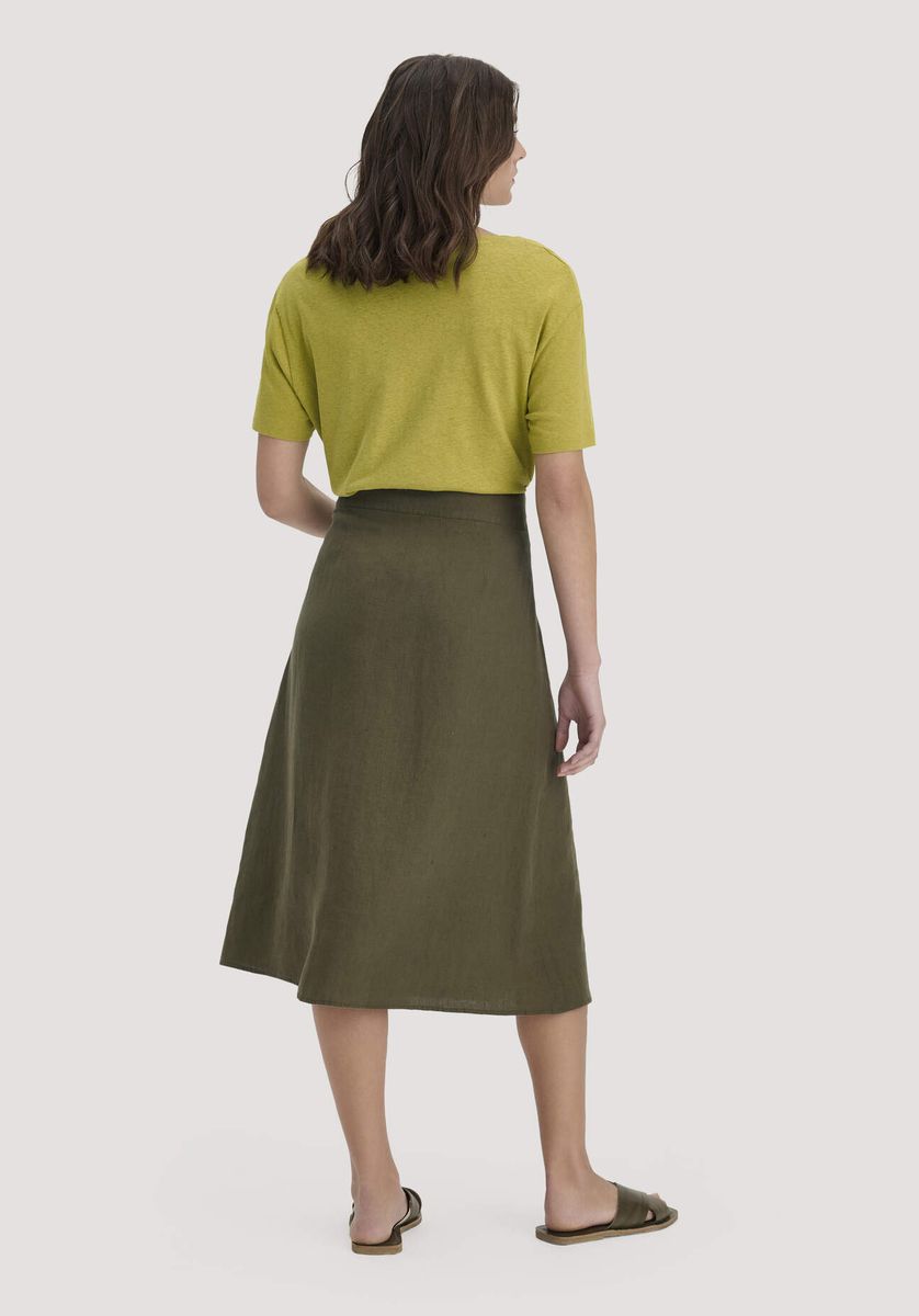 Eleganter A-Linien-Midi-Rock aus Leinen