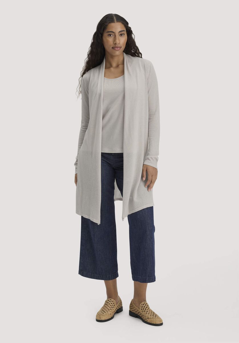 hessnatur Damen Jersey Top Relaxed aus TENCEL™ Lyocell mit Bio-Baumwolle - beige - Größe 34