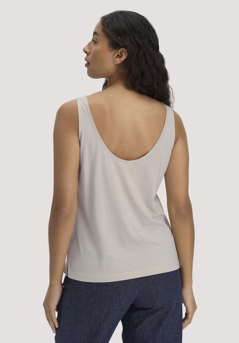 hessnatur Damen Jersey Top Relaxed aus TENCEL™ Lyocell mit Bio-Baumwolle - beige - Größe 34