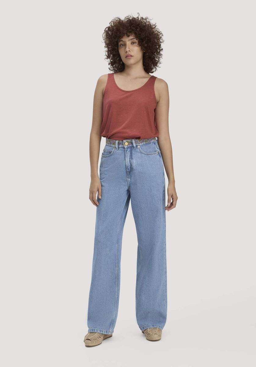 hessnatur Damen Jersey Top Relaxed aus TENCEL™ Lyocell mit Bio-Baumwolle - braun - Größe 34