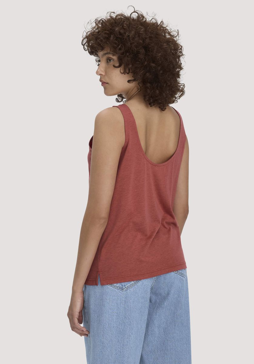 hessnatur Damen Jersey Top Relaxed aus TENCEL™ Lyocell mit Bio-Baumwolle - braun - Größe 34