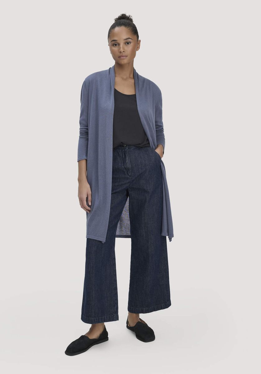 hessnatur Damen Jersey Top Relaxed aus TENCEL™ Lyocell mit Bio-Baumwolle - schwarz - Größe 34