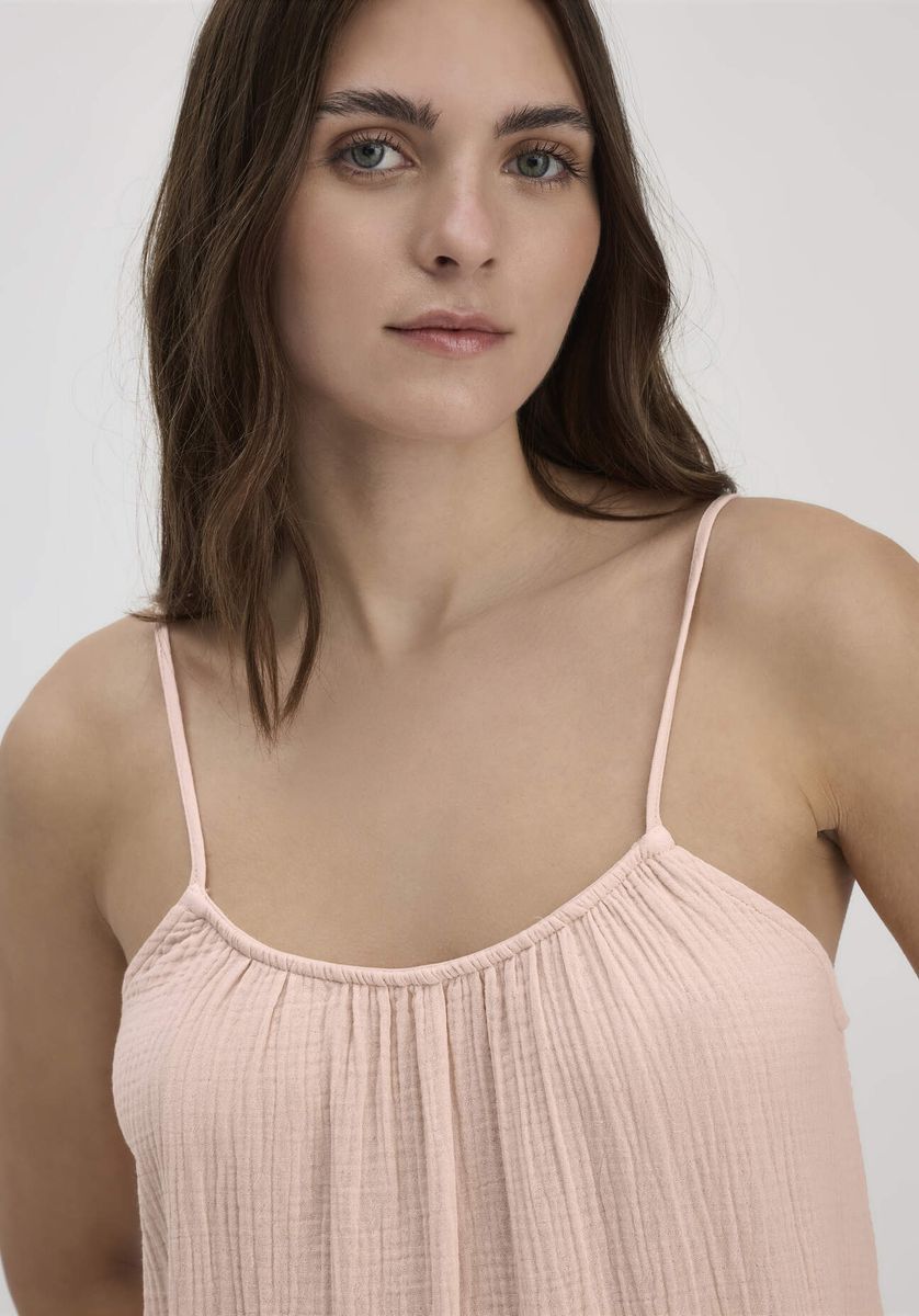 hessnatur Damen Musselin Nachthemd PURE COMFORT aus Bio-Baumwolle - rosa - Größe 34