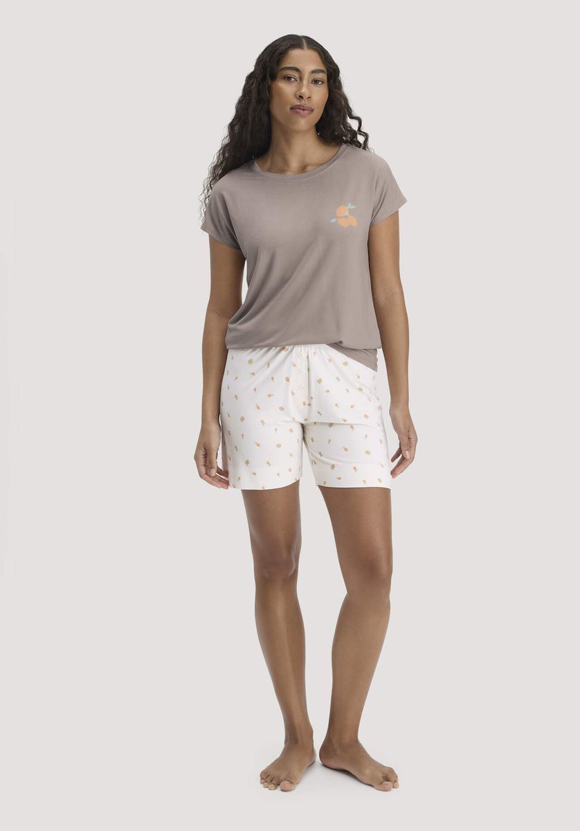 hessnatur Damen Pyjama PURE FLOW aus TENCEL™ Modal - beige - Größe 34