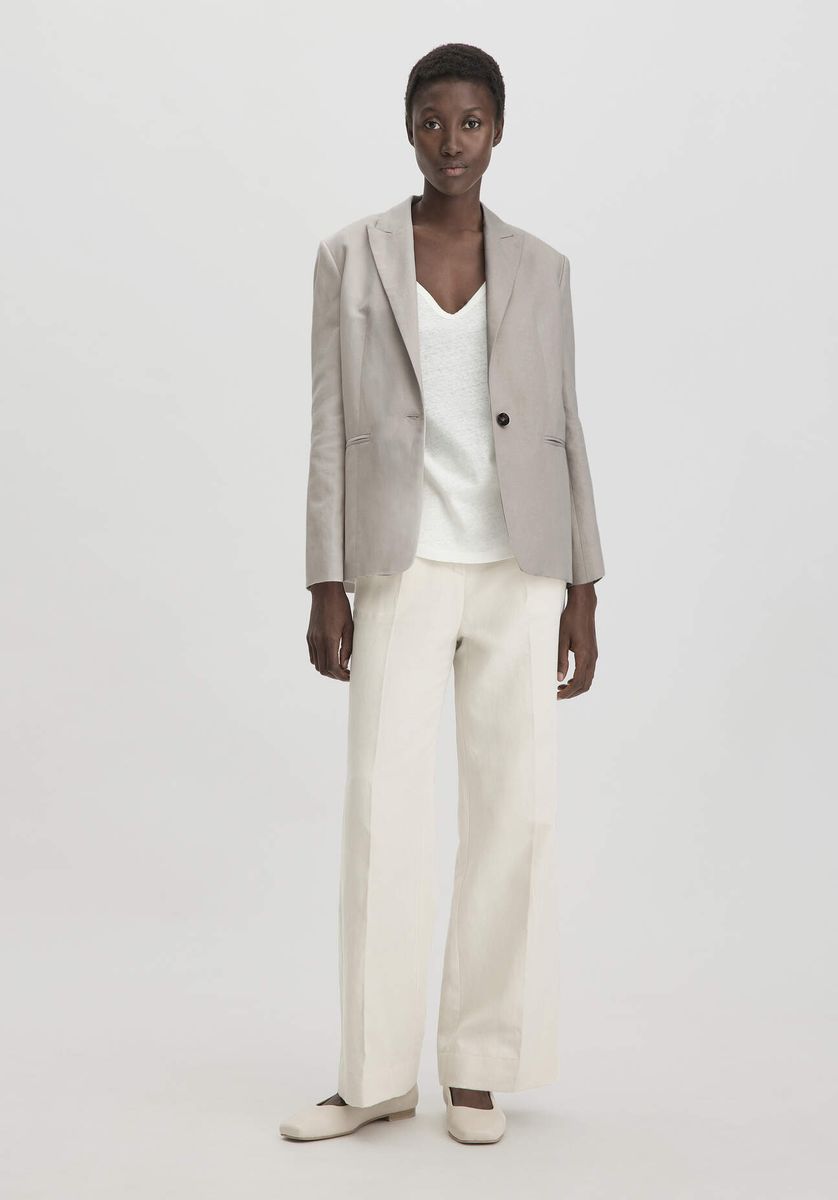 Leinenmischung Tanktop mit V-Ausschnitt