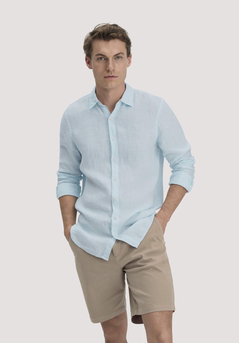 Hellblaues Leinenhemd für Herren