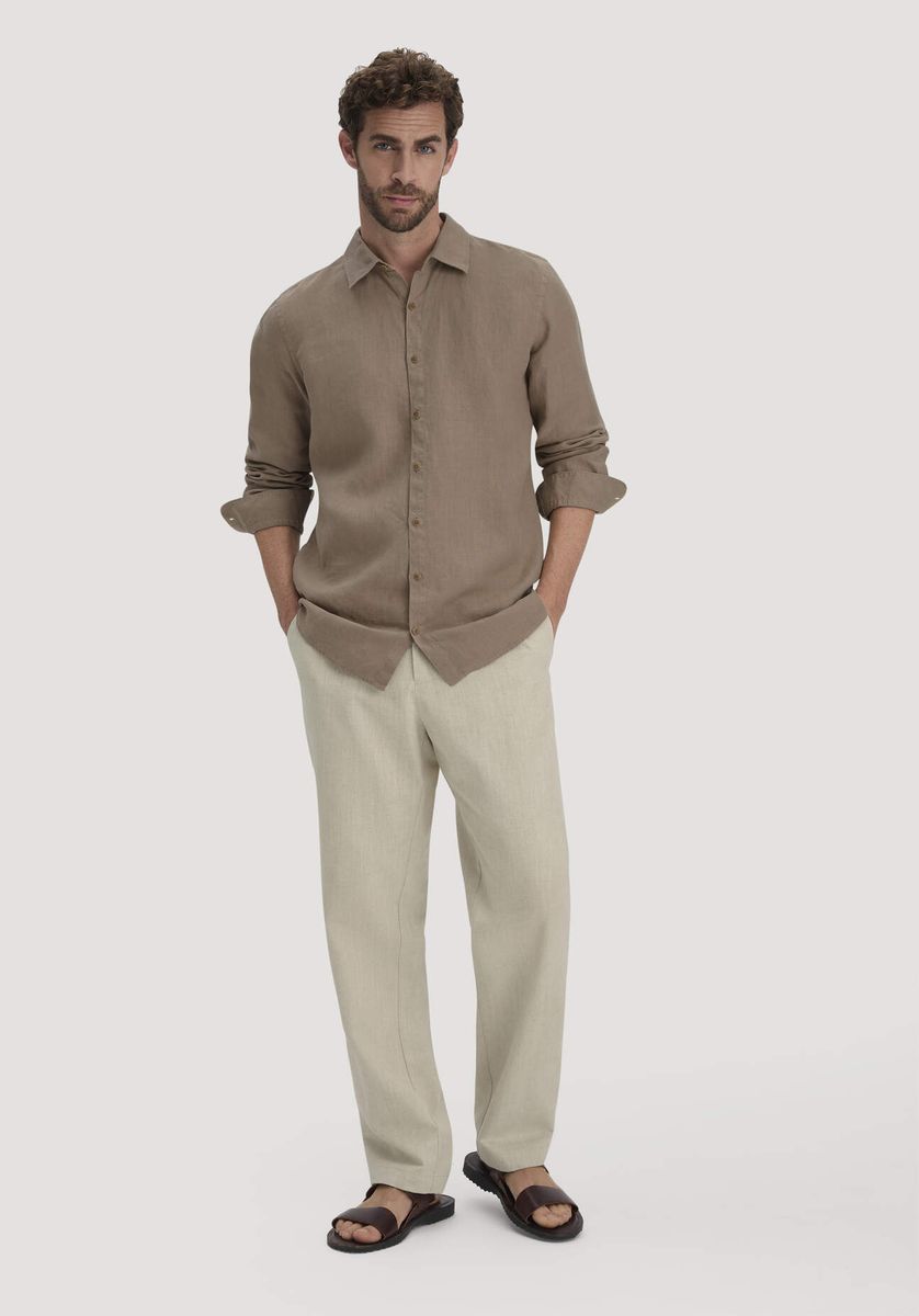 Lässiges Leinenhemd mit Knopfleiste
