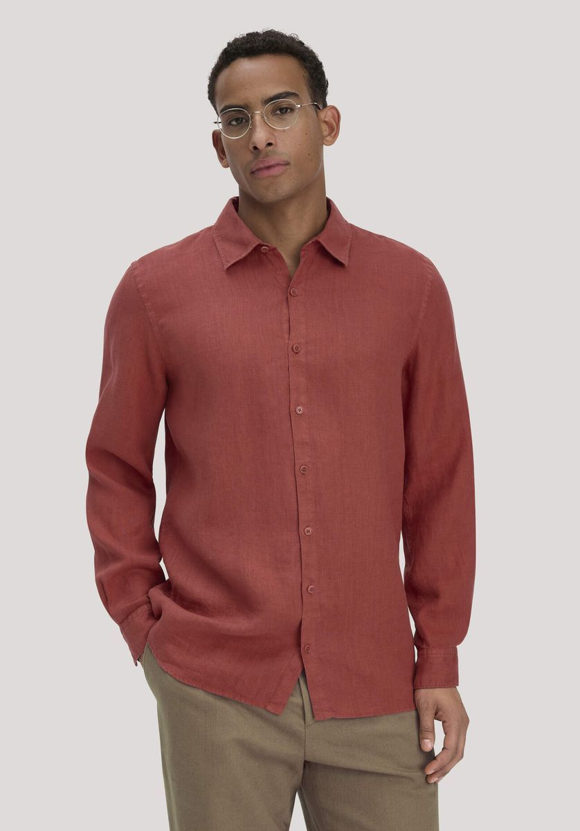 Klassisches Leinenhemd mit Knopfleiste