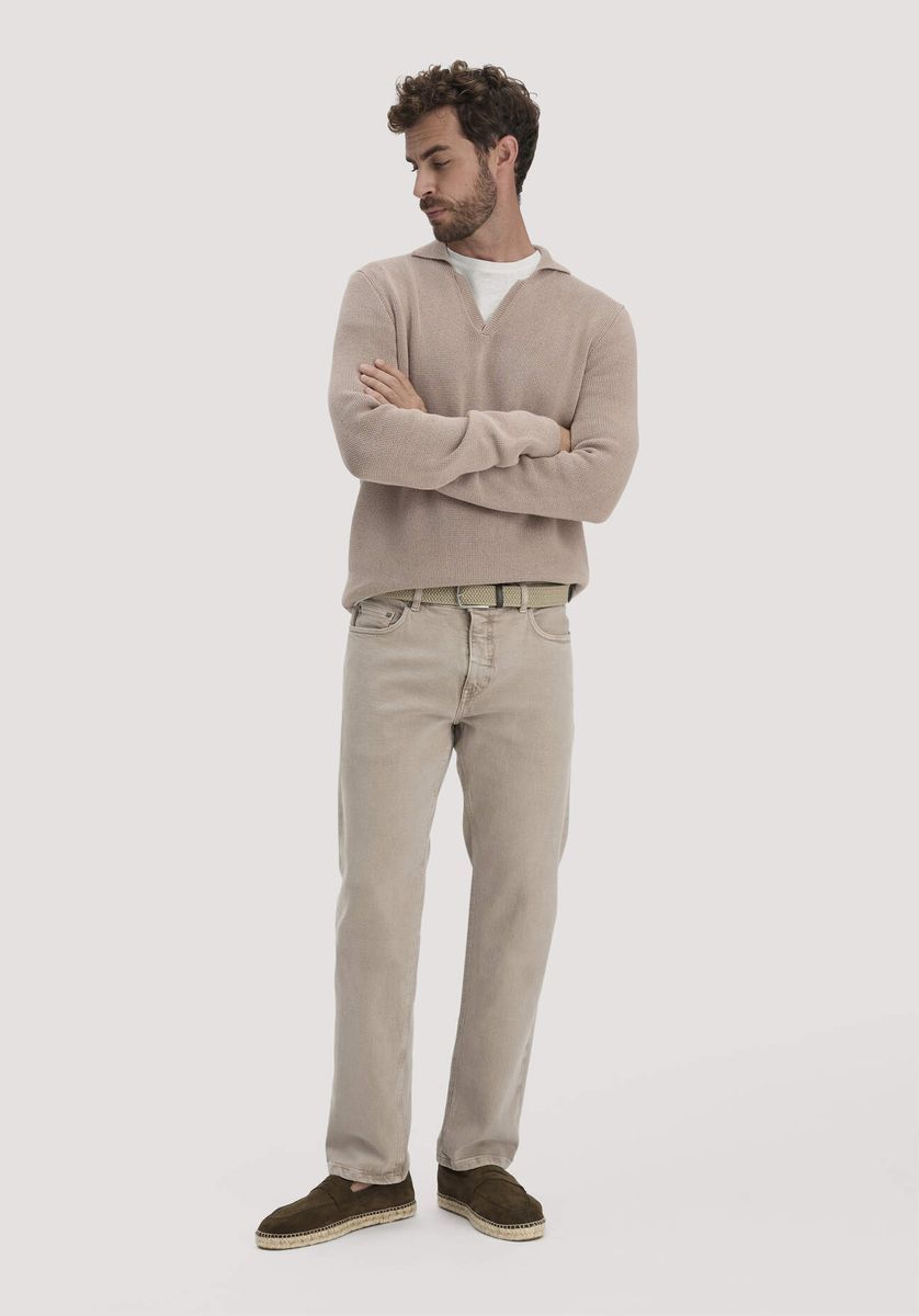 hessnatur Herren Jeans BEN Regular Straight aus Bio-Denim mit Hanf - beige - Größe 31/32