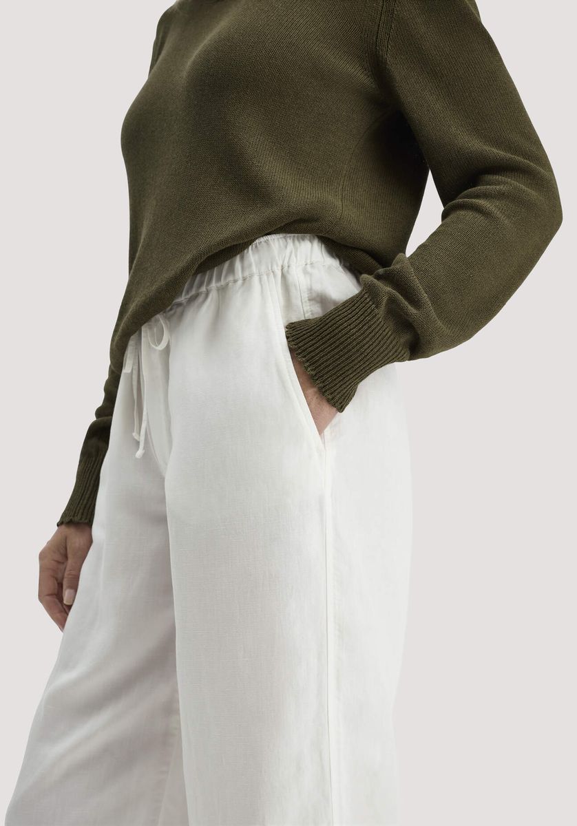 Hose mit weitem Bein aus Leinenmischung