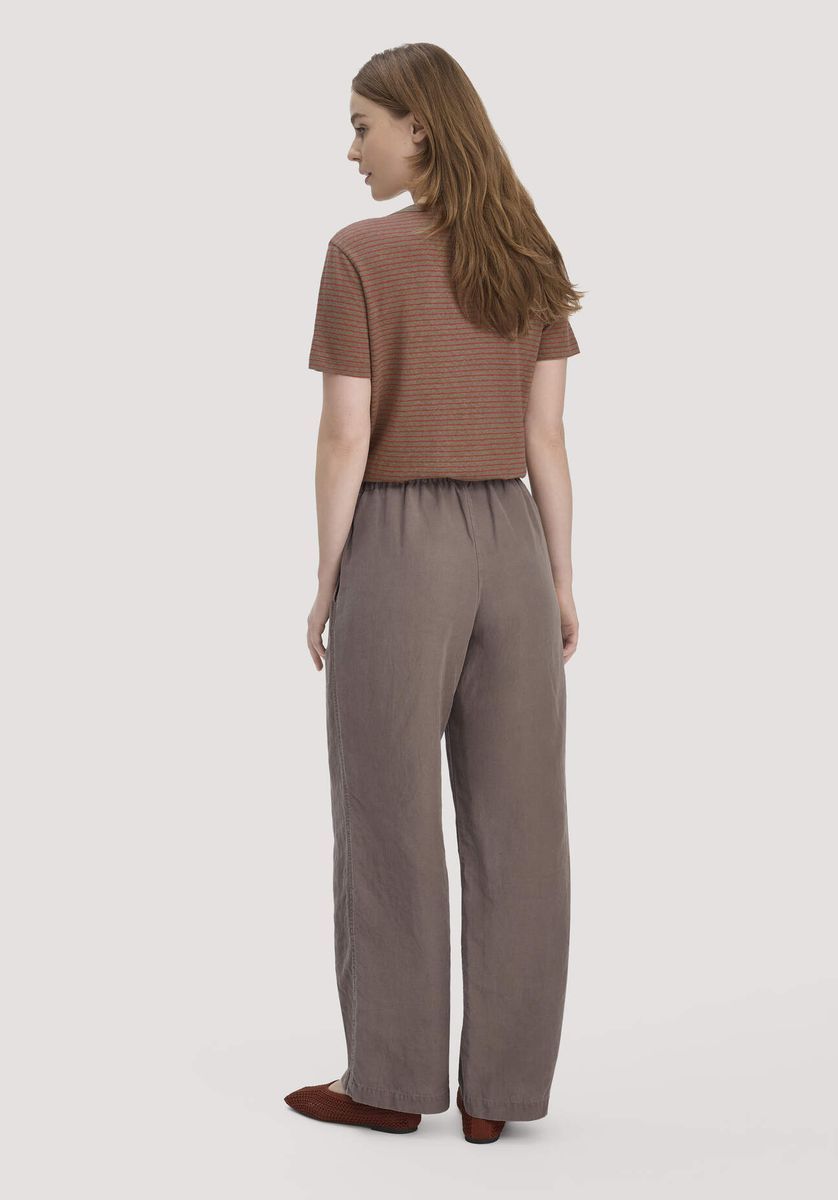 Weite Hose aus Leinenmischgewebe