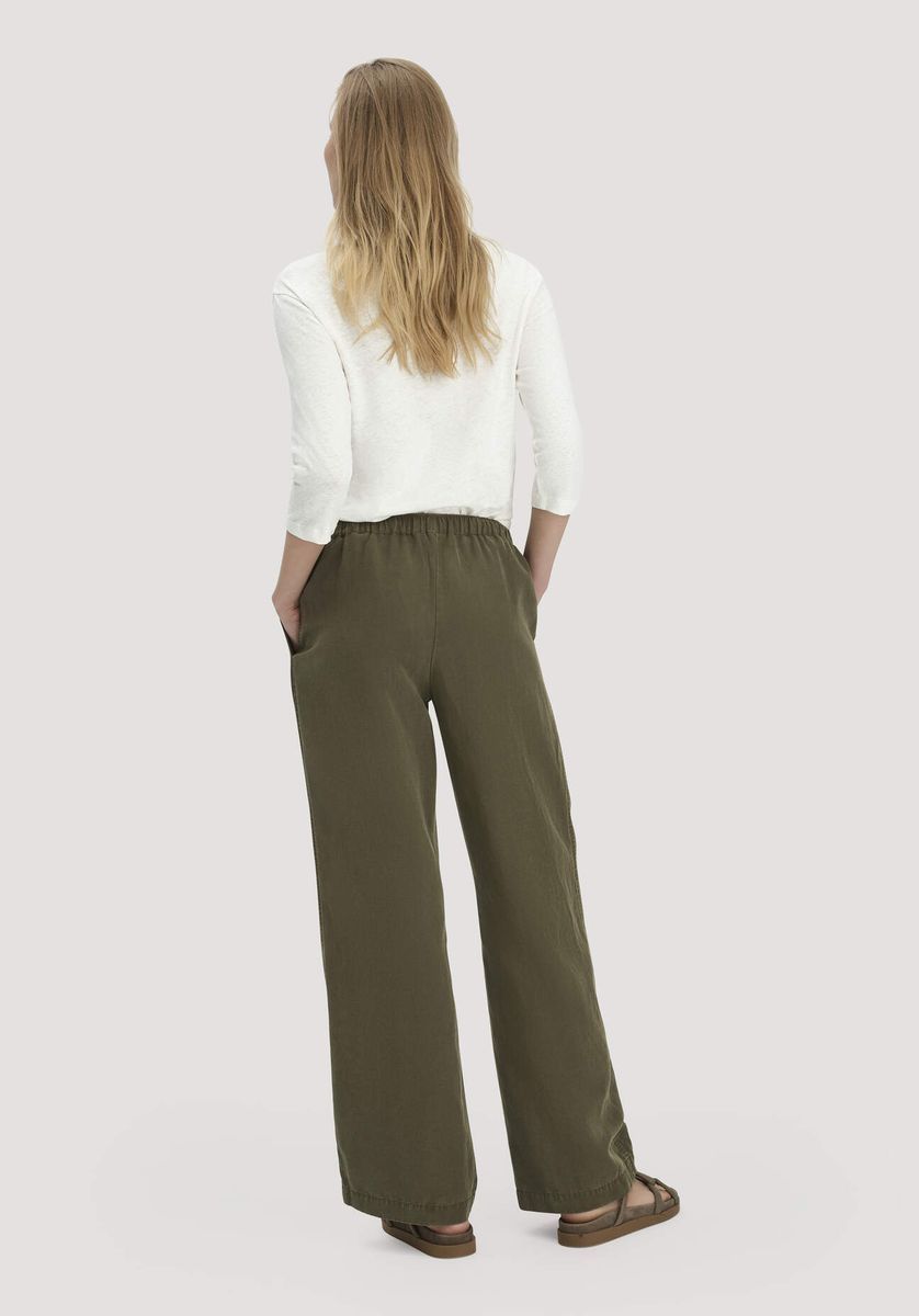 Weite Hose aus Leinenmischgewebe